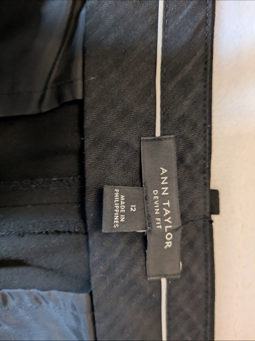 Ann Taylor Devin Fit Black Straight-Leg Dress Trousers - Picture 3 of 6